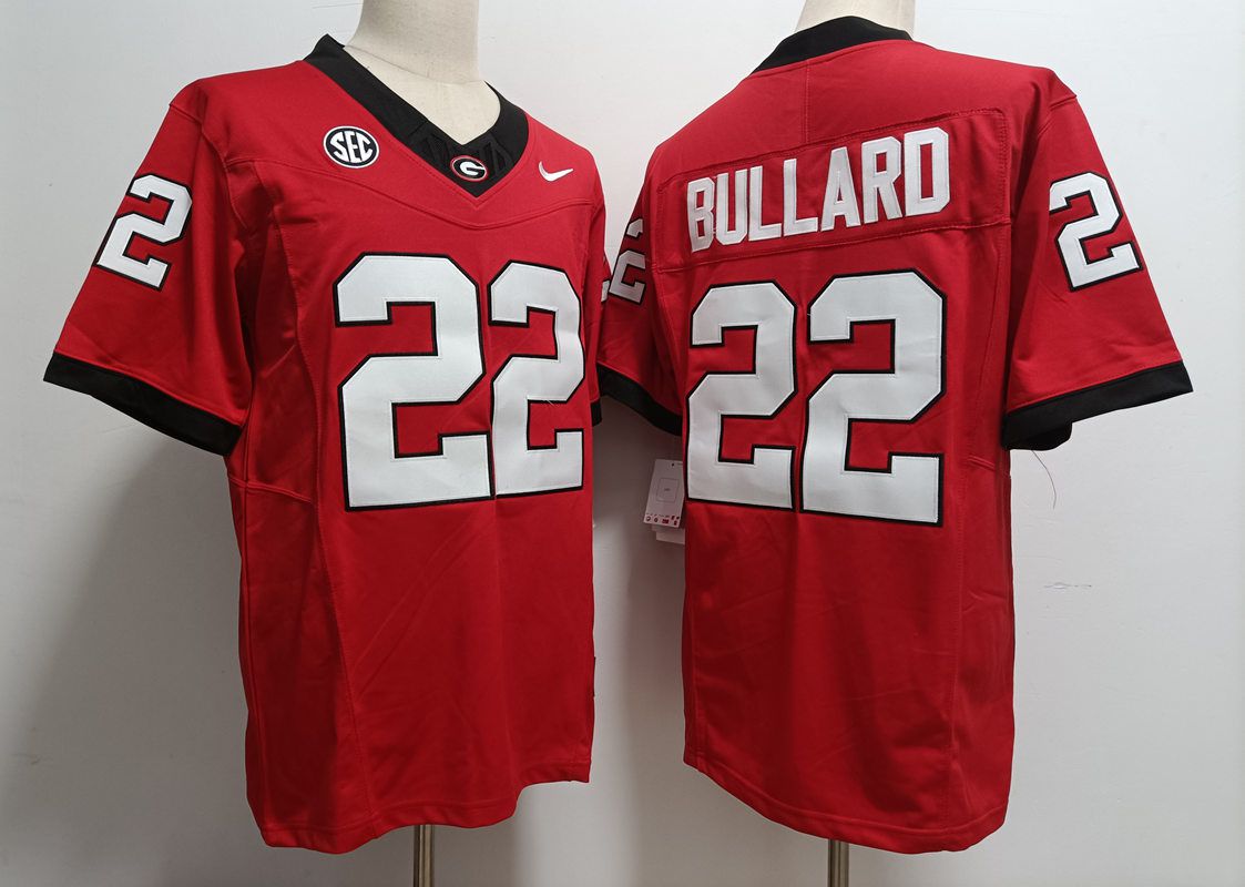 Men Georgia Bulldogs #22 Bullard Red Nike 2025 NCAA Jersey